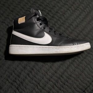 Nike Black High-Top Sneakers with White Swoosh